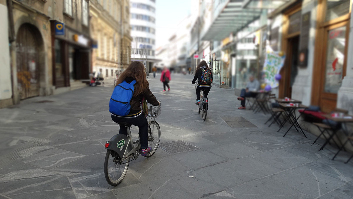 Exploring Ljubljana on a bicycle