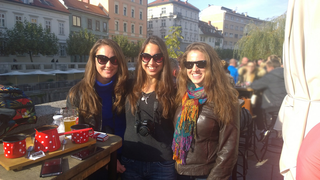 Nina, Ellie, and Boryana at Slovenian house
