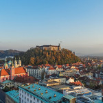 The castle as seen from Neboticnik, Ljubljana