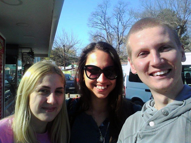 Ellie from The Sisters with her Serbian friends