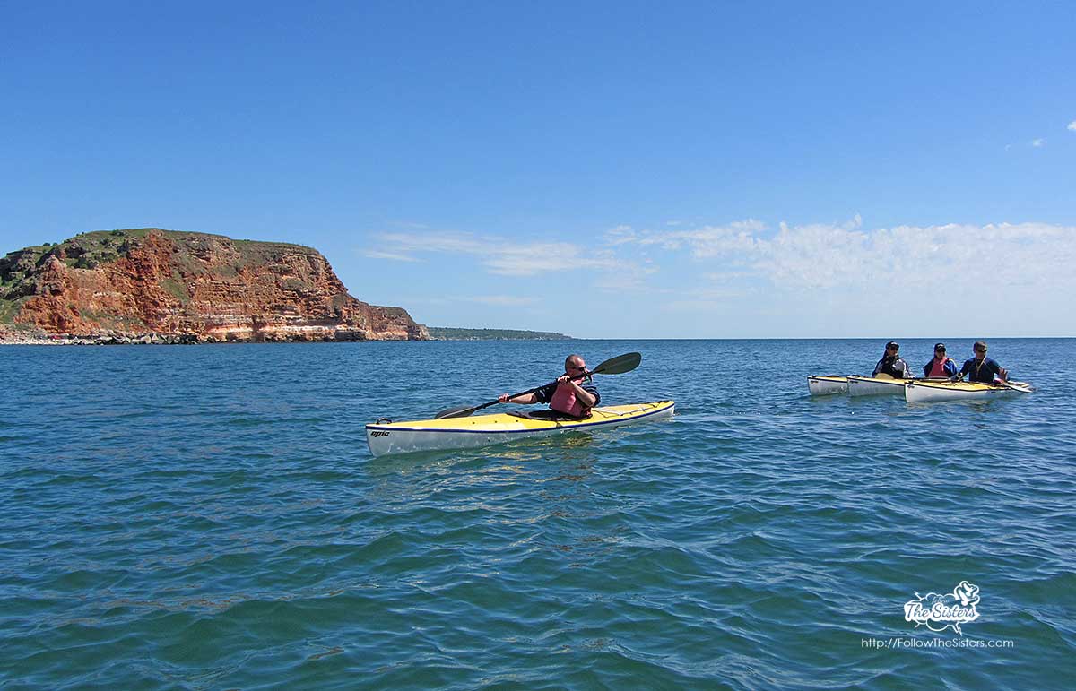 In open waters with kayaks