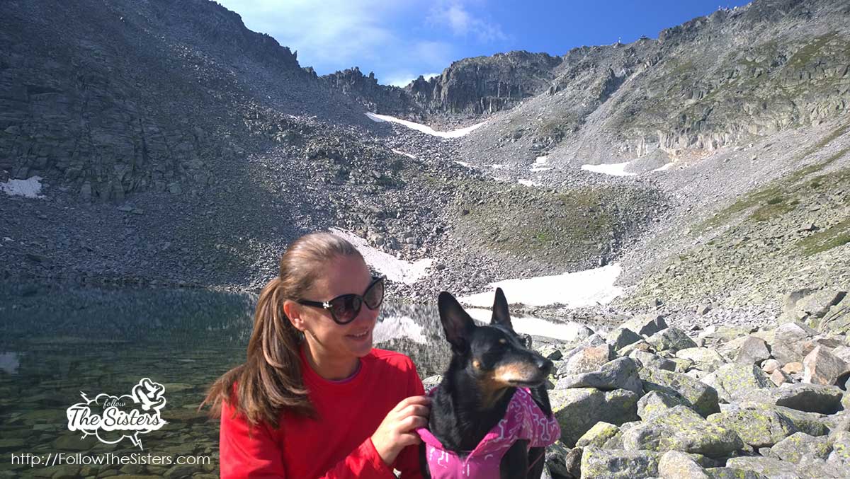 Nina and Buddy at the ice lake