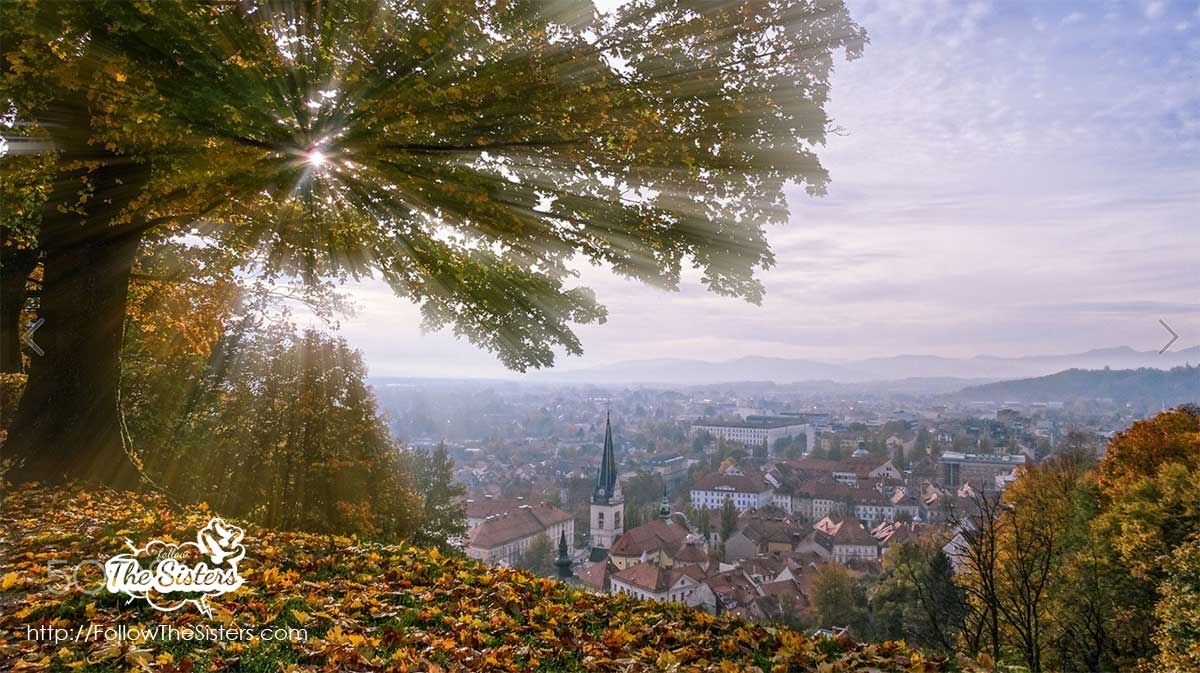 Ljubljana view from the park of the castle