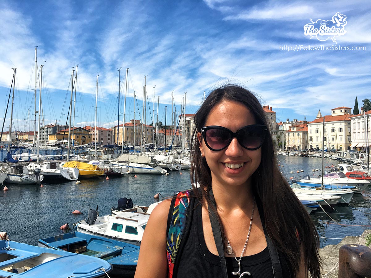 Ellie at the Piran marina