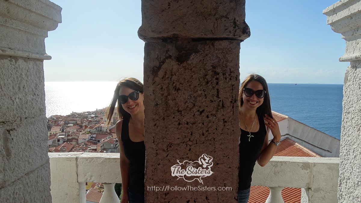 Having fun at Piran Bell Tower