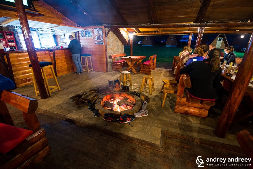 Evening fire in Rafting Center Drina-Tara