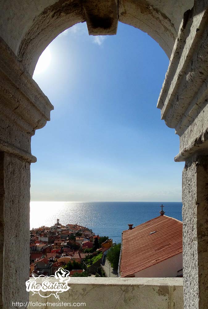 Piran clock tower window