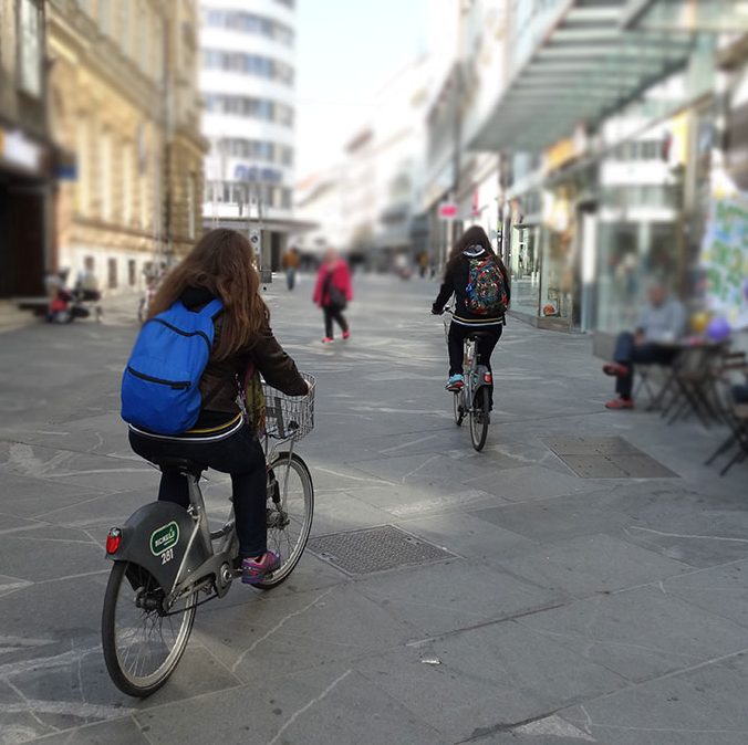 Exploring Ljubljana on a bicycle